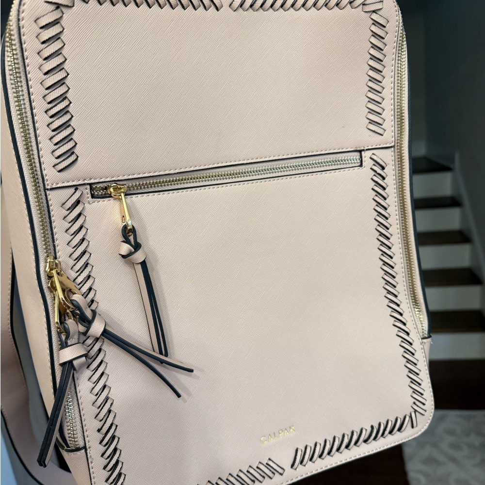 Calpak Beige Backpack with Black Detailing